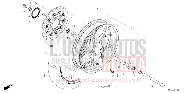 FRONT WHEEL for CMX 1100 "Rebel" IRIDIUM GRAY METALLIC (NHC65) from 2024